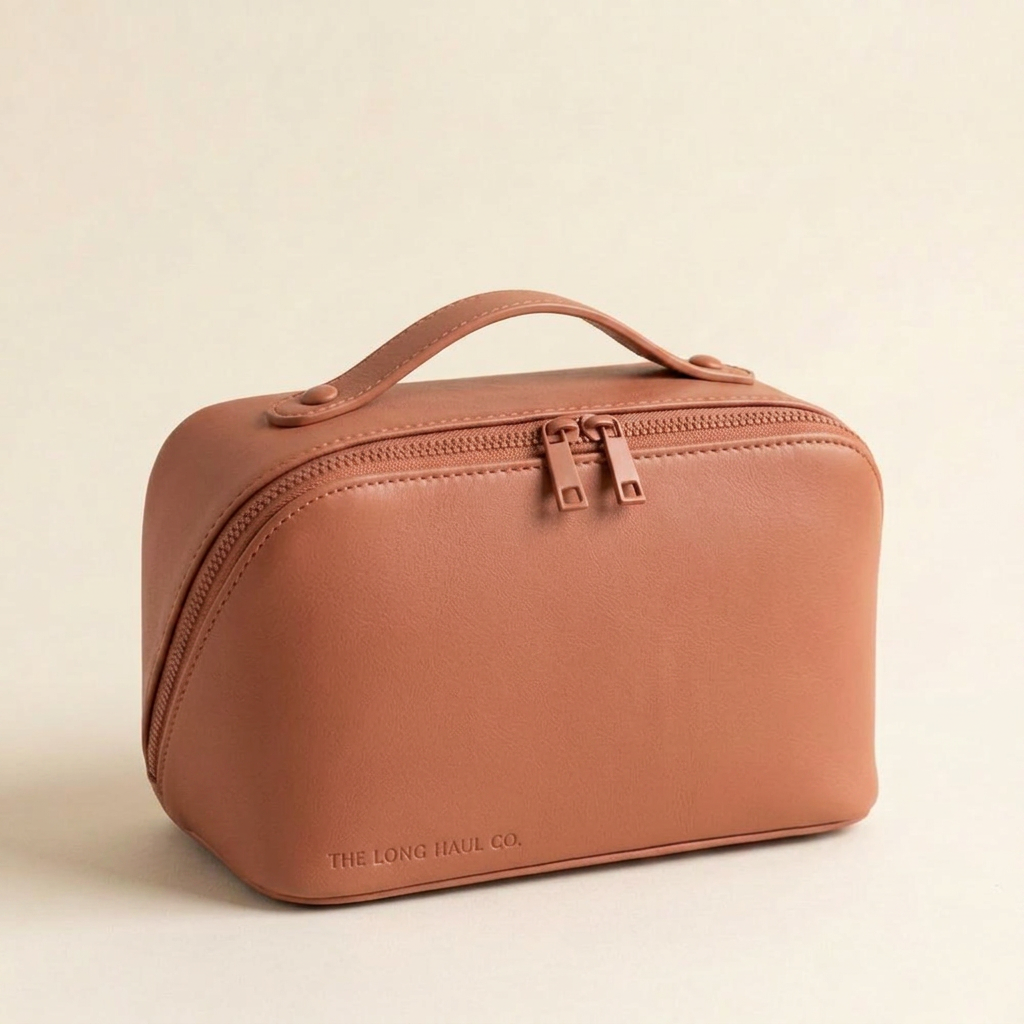 The Golden Hour travel kit in muted terracotta