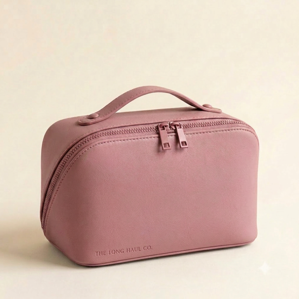 The Honeymooner travel kit in dusty mauve