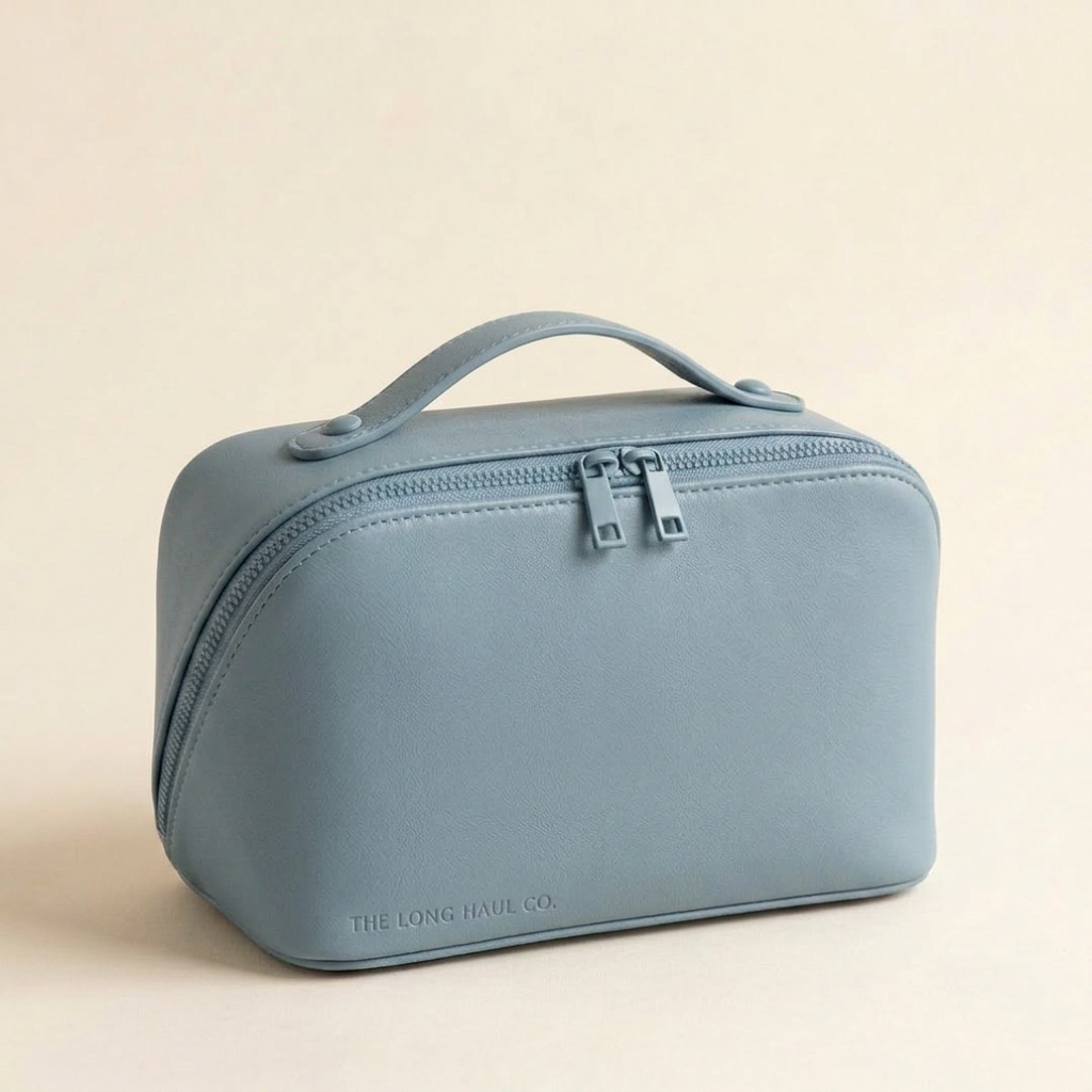 The Red-Eye travel kit in dusty blue